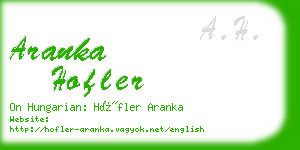 aranka hofler business card